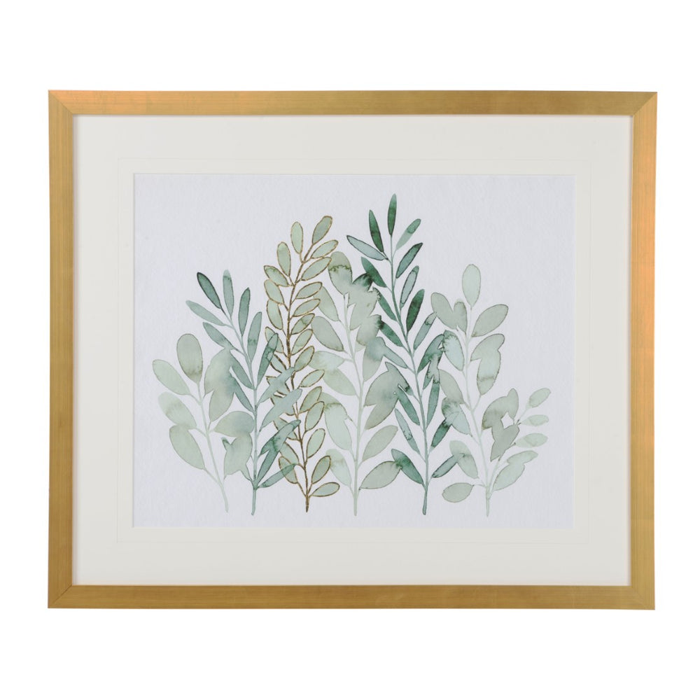 Chelsea House Foraged Botanical Print In Gold Leaf Frame With 8-Ply Mat And Protective Glass—Gallery-Ready Wall Art 387149