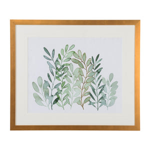 Chelsea House Foraged Greens Ii Botanical Art Print In Gold Leaf Frame With 8-Ply Mat — Gallery-Ready Neutral DéCor 35X40.75" 387150