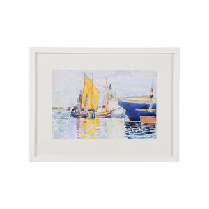 Chelsea House Venetian Coastal Print Framed In White Wood, GicléE Detail, White Mat & Glass – Elegant Ready-To-Hang Art 387168