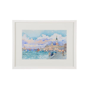 Chelsea House Venetian High-Quality Framed Print "Venetian Views Ii" In White Frame & Mat, 21.5X28.25" Gallery-Ready Decor Piece 387169