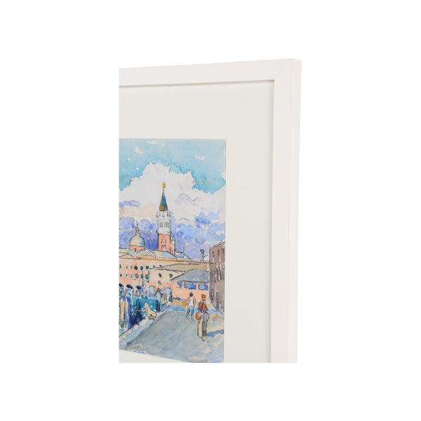 Chelsea House Venetian High-Quality Framed Print "Venetian Views Ii" In White Frame & Mat, 21.5X28.25" Gallery-Ready Decor Piece 387169