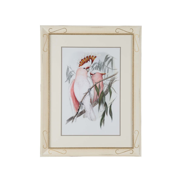 Chelsea House Pastel Parrots I Giclee Print — Hand-Embellished Pastel Parrots, Metallic Beaded Frame, Archival Color Fidelity 387189