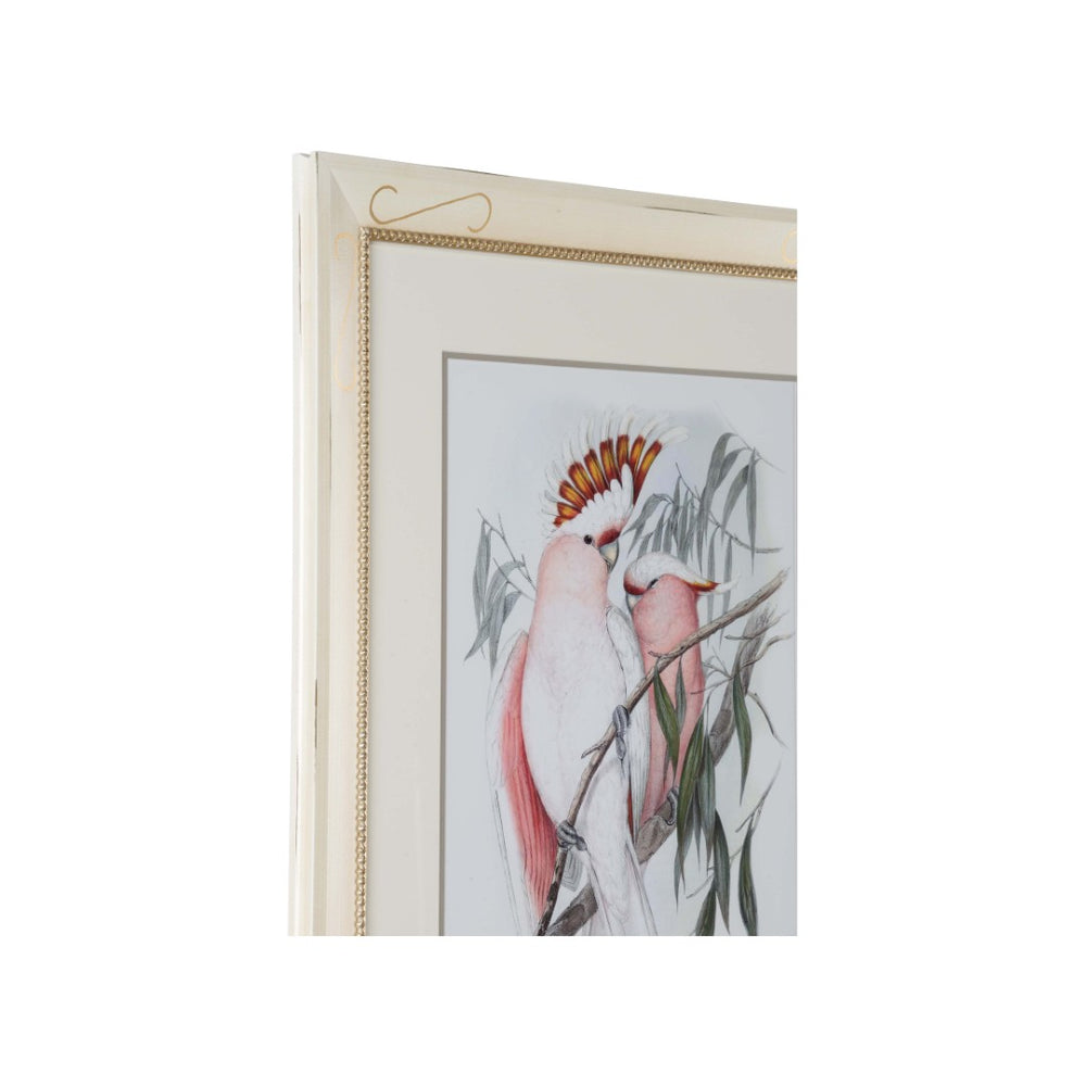 Chelsea House Pastel Parrots I Giclee Print — Hand-Embellished Pastel Parrots, Metallic Beaded Frame, Archival Color Fidelity 387189