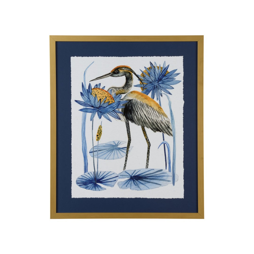 Chelsea House Heron Tranquil Pond GicléE Print – Archival Deckled-Edge Fine Art, Rich Color, Ready To Frame (38X32) 387197