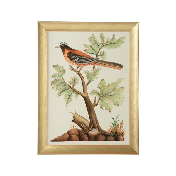 Chelsea House Watercolor Bill Cain Original Hand-Painted Birds In Gold Wood Frame, 25X19 In, Soft Natural Palette 387220