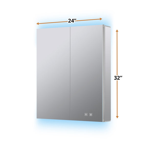 English Elm Corsica Aluminum Led Medicine Cabinet with Defogger Touchscreen and Soft Close Hinges B2731P477799