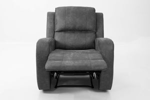 English Elm Single Modern Manual Recliner with Tight Square Arms, Horizontal & Vertical Tufting, Side Handle Comfort B089P240525