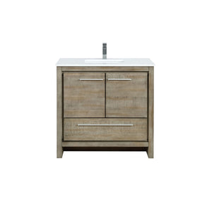 English Elm Rustic Acacia Bath Vanity With White Quartz Top & Chrome Faucet – Stylish Storage & Durable Design B2731P259193-GIGA