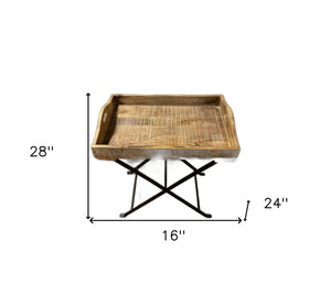 Homeroots Modern Farmhouse Literal Tray Table   387688