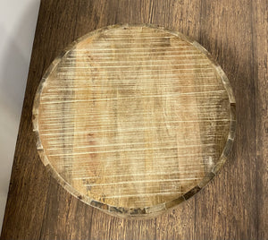 Homeroots 20" Beige Solid Wood Round End Table   387692