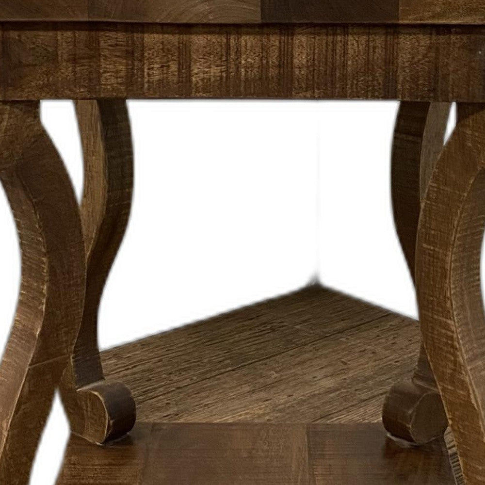 Homeroots Modern Farmhouse Solid Wood Scroll End Table   387803