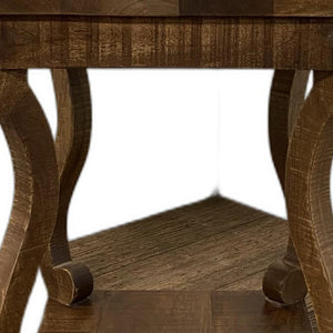 Homeroots Modern Farmhouse Solid Wood Scroll End Table   387803