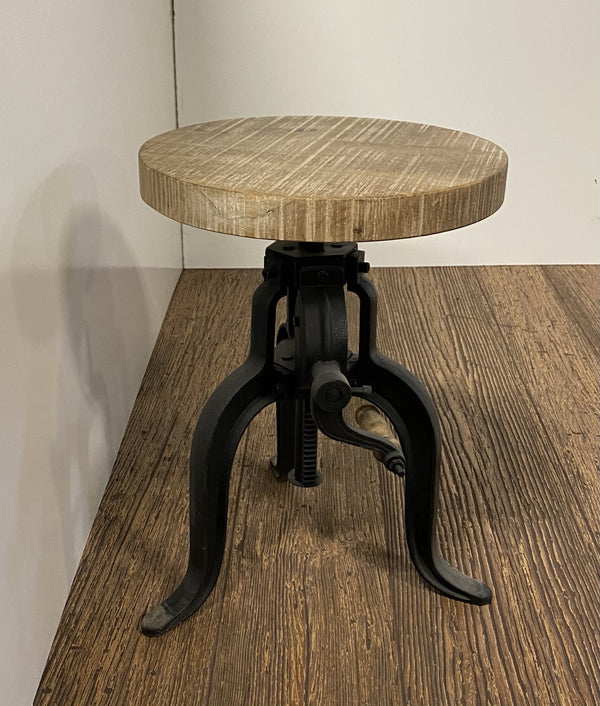 Homeroots 24" Brown And Black Iron Backless Counter Height Bar Chair   387804