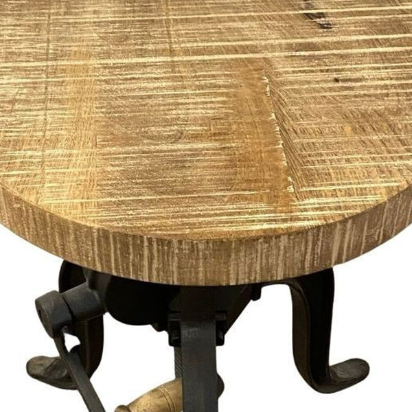 Homeroots 24" Brown And Black Iron Backless Counter Height Bar Chair   387804