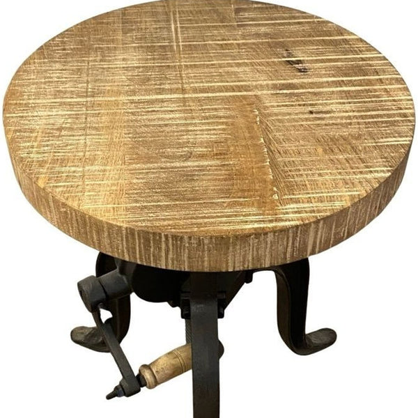 Homeroots 24" Brown And Black Iron Backless Counter Height Bar Chair   387804