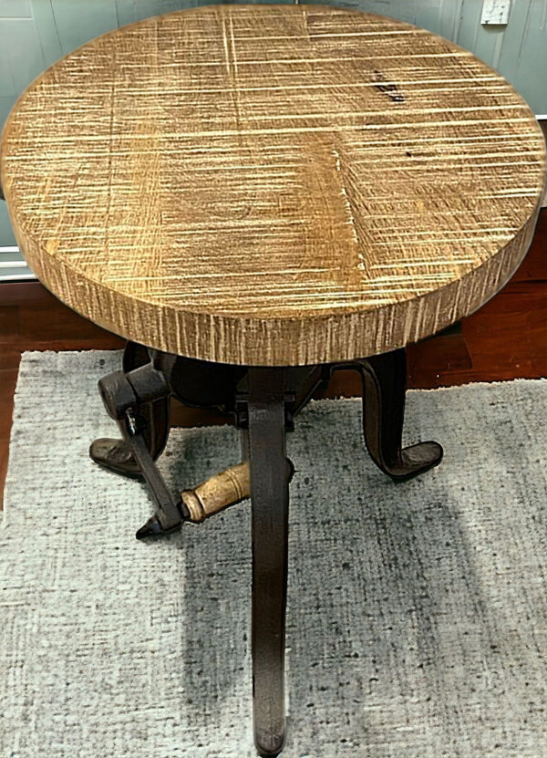 Homeroots 24" Brown And Black Iron Backless Counter Height Bar Chair   387804