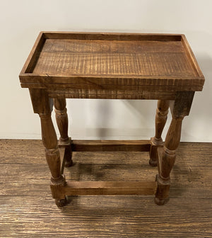 Homeroots Modern Farmhouse Narrow Solid Wood End Table   387805