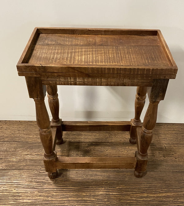 Homeroots Modern Farmhouse Narrow Solid Wood End Table   387805