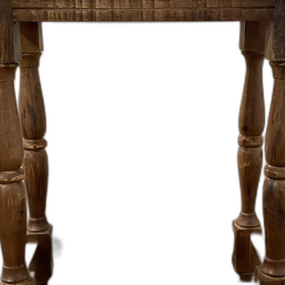 Homeroots Modern Farmhouse Narrow Solid Wood End Table   387805