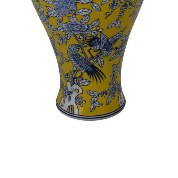 English Elm Avery Sculptural Ceramic Vase with Spiral Ribbed Texture for Modern Home Decor Blue+Yellow B056P416931