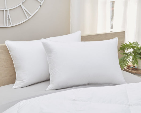 HomeRoots Premium Lux Down Queen Size Pillow – Firm Support & Luxurious Comfort for Restorative Sleep 387828