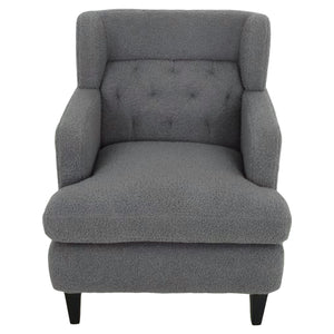 English Elm Christopher Knight Home® - Upholstered Teddy Fleece Armchair with Tufted Back, Contemporary Cozy Accent Seat for Living Room DARK GREY N763P193158R