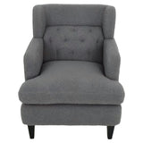 Christopher Knight Home® - Noble House - - Upholstered Accent Chair Tufted Armchair For Living Room And Bedroom, Dark Grey