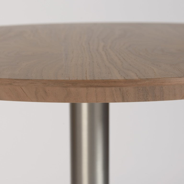 EuroStyle Cookie Round Bar Table with Steel Column for Kitchen Nook or Home Bar Seating Walnut 38792WAL-KIT