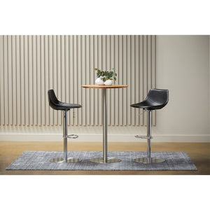 EuroStyle Cookie Round Bar Table with Steel Column for Kitchen Nook or Home Bar Seating Walnut 38792WAL-KIT