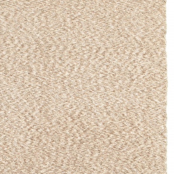 Homeroots 3' X 5' Beige Shag Hand Tufted Area Rug Tan Polyester 387934