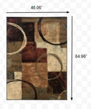 Homeroots 4' X 6' Brown And Black Abstract Geometric Area Rug  Polypropylene 387939