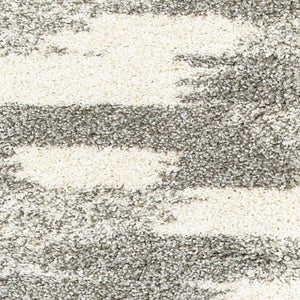 HomeRoots 2' Modern Gray and Ivory Geometric Pattern Runner Rug for Stylish Hallways and Entryways Decor 2'3" x 7'6" 387945