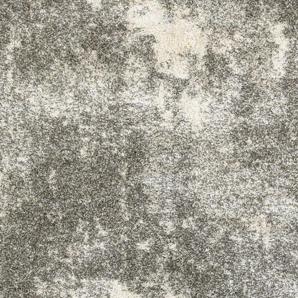 HomeRoots 2' Stylish Gray and Ivory Distressed Abstract Runner Rug for Elegant Hallways and Entryways Decor Grey/ Ivory 3'10" x 5'5" 387947