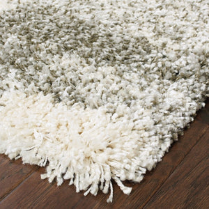 HomeRoots 2' Modern Gray and Ivory Geometric Pattern Runner Rug for Stylish Hallways and Entryways Decor 3'10" x 5'5" 387948