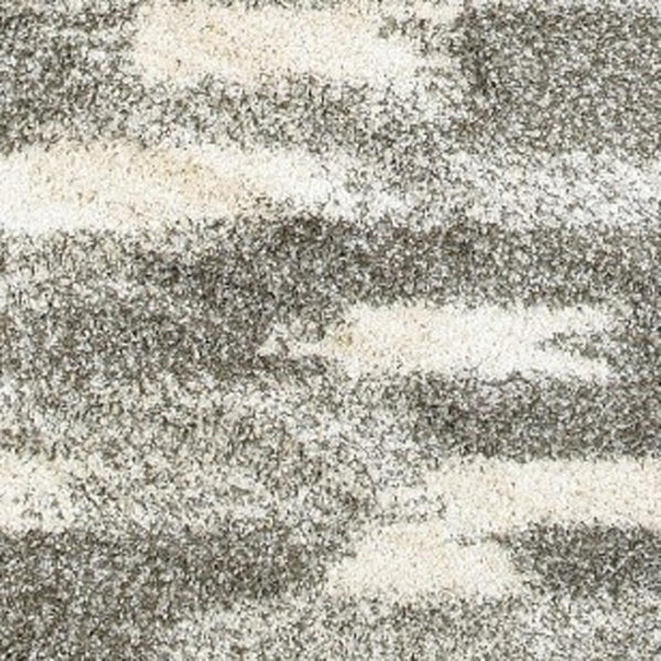 HomeRoots 2' Modern Gray and Ivory Geometric Pattern Runner Rug for Stylish Hallways and Entryways Decor 3'10" x 5'5" 387948