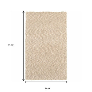 Homeroots 5' X 7' Modern Soft Tan Indoor Area Rug Tan Polyester 387961