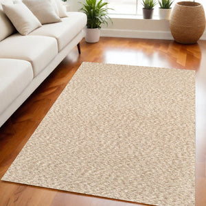 Homeroots 5' X 7' Modern Soft Tan Indoor Area Rug Tan Polyester 387961