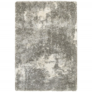 HomeRoots 2' Stylish Gray and Ivory Distressed Abstract Runner Rug for Elegant Hallways and Entryways Decor Grey/ Ivory 5'3" x 7'6" 387965
