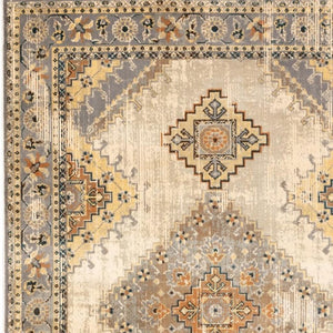 HomeRoots 10' Gray and Beige Aztec Pattern Area Rug - Southwestern Vintage Design for Comfortable Living Spaces 9'10" x 12'10" 387967