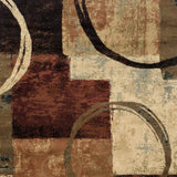 Homeroots 7' X 10' Brown And Black Abstract Geometric Area Rug  Polypropylene 387974