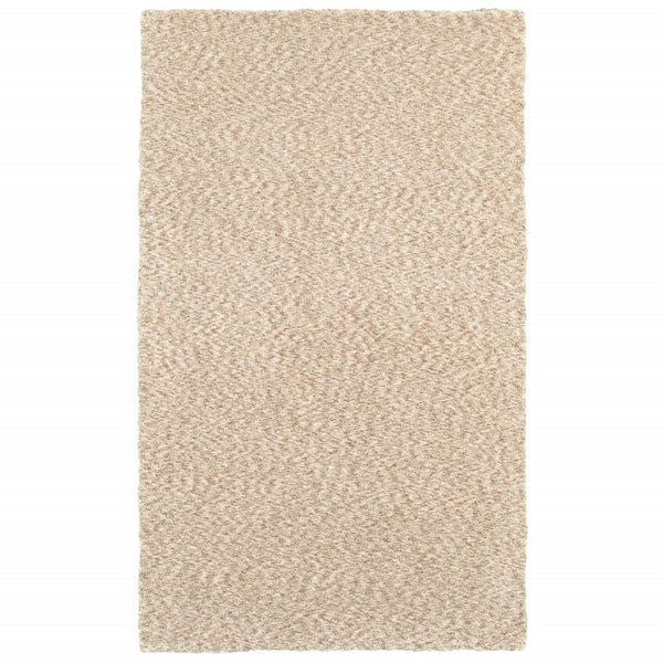 Homeroots 7' X 10' Modern Soft Tan Indoor Area Rug Tan Polyester 387979