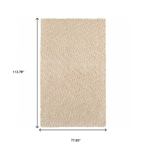 Homeroots 7' X 10' Modern Soft Tan Indoor Area Rug Tan Polyester 387979