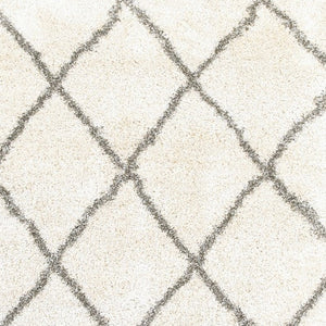 Homeroots 7' X 10' Ivory And Gray Geometric Lattice Area Rug Ivory,Grey Polypropylene 387982