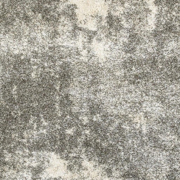 HomeRoots 2' Stylish Gray and Ivory Distressed Abstract Runner Rug for Elegant Hallways and Entryways Decor Grey/ Ivory 6'7" x 9'6" 387984