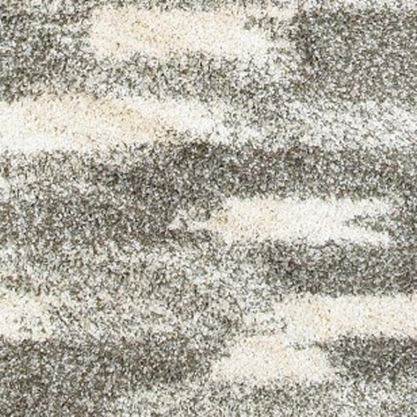HomeRoots 2' Modern Gray and Ivory Geometric Pattern Runner Rug for Stylish Hallways and Entryways Decor 6'7" x 9'6" 387986
