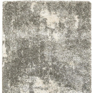 HomeRoots 2' Stylish Gray and Ivory Distressed Abstract Runner Rug for Elegant Hallways and Entryways Decor Grey/ Ivory 7'10" x 10'10" 387992