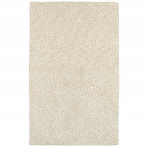 HomeRoots 3' Ivory Shag Area Rug - Luxurious Hand-Tufted Comfort for Living Rooms, Bedrooms & More 8' x 11' 387995