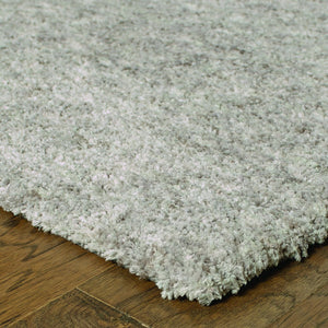 Homeroots 8' X 11' Modern Shaggy Soft Gray Indoor Area Rug Grey Polyester 387996