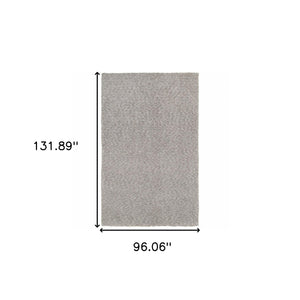 Homeroots 8' X 11' Modern Shaggy Soft Gray Indoor Area Rug Grey Polyester 387996