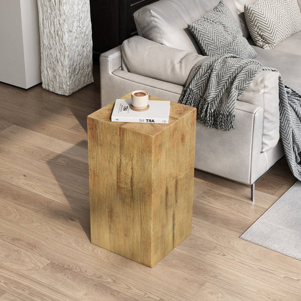 English Elm Christopher Knight Home® - Wood-Look Square-Column End Table - Stylish Distressed Finish For Indoor & Outdoor Living Spaces N770P291198N